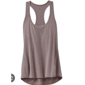 Athleta Shimmer Chi Tank striped Racerback Women Size S Brown Metallic Athletic